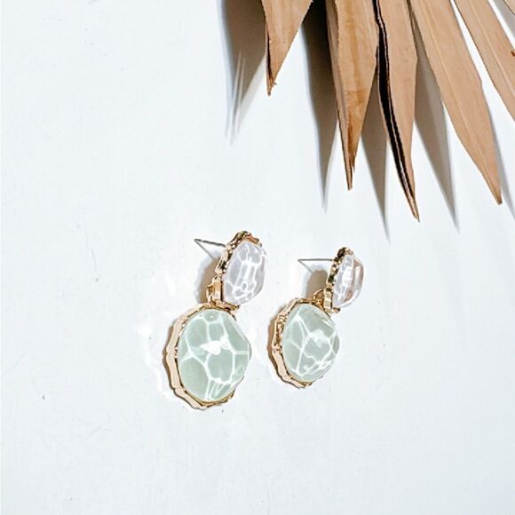 Crystal drop earrings S736 - Picture 3 of 4